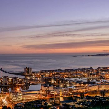 Swansea City At Sunset